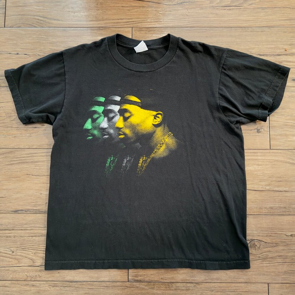 Shaka Tupac Shakur Y2K Graphic T Shirt Mens Large‎ Black Hip Hop Rap Vintage